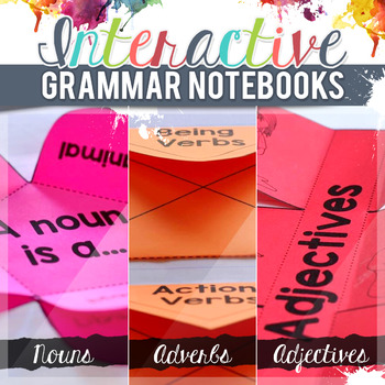 Preview of Nouns, Verbs, and Adjectives Interactive Grammar Notebook Freebie
