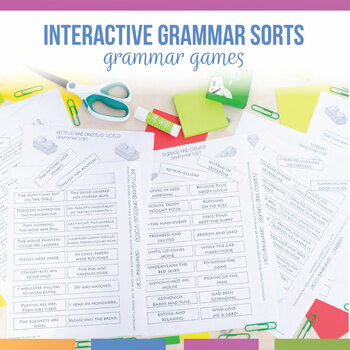 Preview of Interactive Grammar Sorts & Grammar Activities Bundle Grammar Games