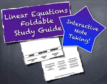 Preview of Interactive Graphic Organizer For Linear Equations Foldable Booklet