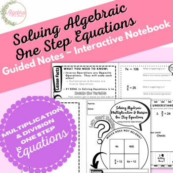 Preview of Interactive Guided Math Notes // One Step Multiplication & Division Equations