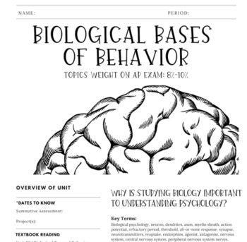 Preview of Retrieval Guides | AP Psychology | Biological Bases of Behavior