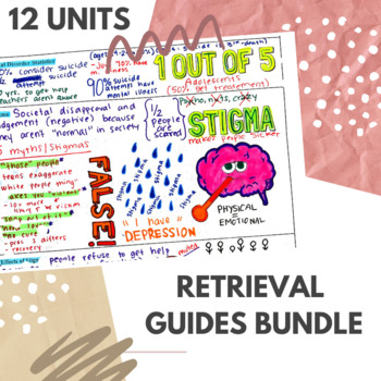 Preview of Retrieval Guides Bundle | AP Psychology | Block Schedule & 9 Unit Path