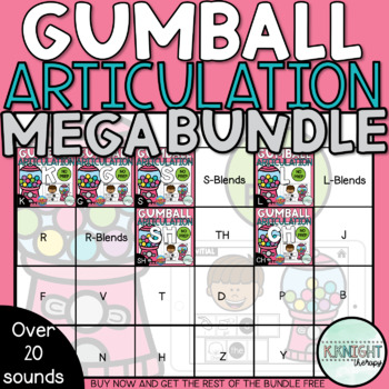 Preview of Interactive Gumball Articulation GROWING BUNDLE | BOOM Cards | Speech Therapy