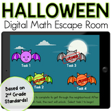Interactive Halloween 2nd Grade Math Escape Room: Digital 