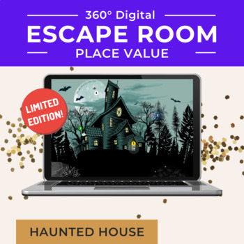 Preview of Place Value Escape Room - Halloween Digital Escape Room - 4th Grade Math