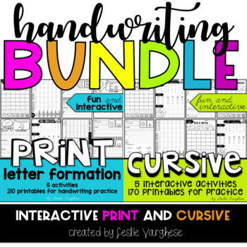 Preview of Interactive Handwriting Bundle: Cursive and Print