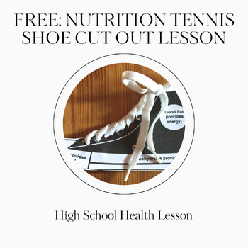 Preview of Nutrition Lesson FREE! Interactive Cut Out Healthy Eating Tennis Shoe 3rd-8th!