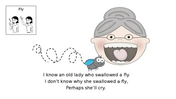 Preview of Interactive I Know an Old Lady Who Swallowed a Fly with American Sign Language