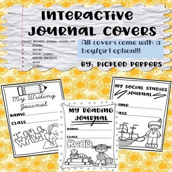 Preview of Interactive Journal Covers FREE