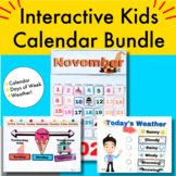 Interactive Kids Calendar + Days of the week & Today's weather