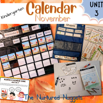 Preview of Interactive Kinder Calendar: November (Subtilizing to 5 with ten frames)