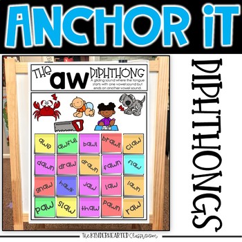 Preview of Interactive Kindergarten Anchor Charts | Diphthongs