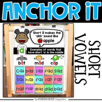 Preview of Interactive Kindergarten Anchor Charts | Short Vowel Anchor Charts