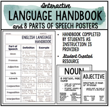 Preview of Interactive GRAMMAR & LANGUAGE HANDBOOK and PARTS OF SPEECH POSTERS