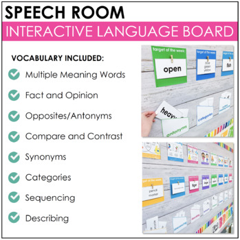 Interactive Language Bulletin Board Functional Speech Room Decor