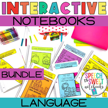 Preview of Speech Therapy Activities | Interactive Language Notebooks Bundle | Grammar