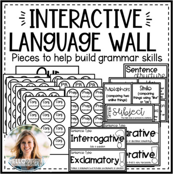 Preview of Interactive Language Wall Pieces to Build Grammar Skills