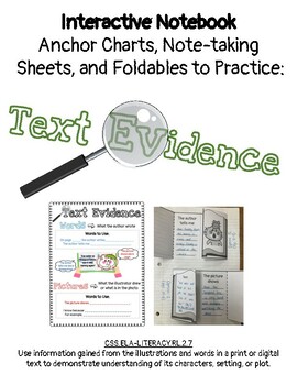 Preview of Interactive Literacy Notebook: Text Evidence