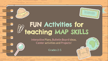 Preview of Interactive MAP SKILLS activities (whole class, small groups, bulletin board)