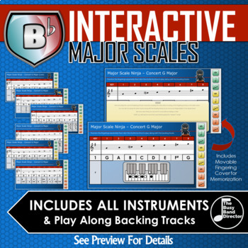 Preview of Interactive Major Scale Ninja - Concert B flat