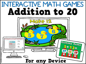 Preview of Interactive Math Games Addition to 20