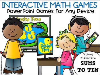 Preview of Interactive Math Games Sums to Ten