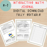Interactive Math Journal Rules and Table of Contents