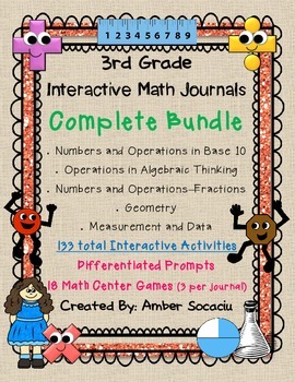 Preview of Interactive Math Journal for 3rd Grade MEGA Bundle - ALL STRANDS