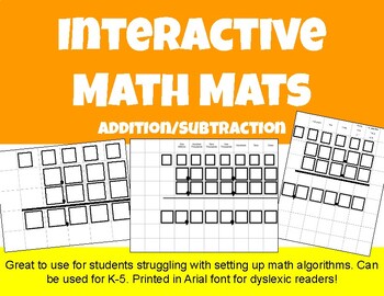 Preview of Interactive Math Mats (Addition and Subtraction) K-5