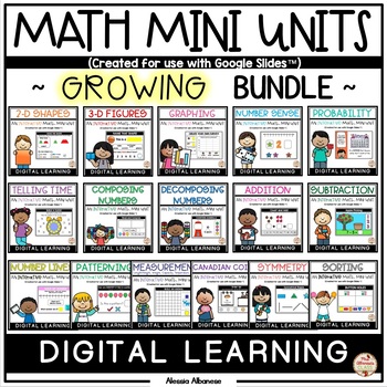 Preview of Interactive Math Mini-Units BUNDLE (Digital Learning) {Google Slides™/Classroom}