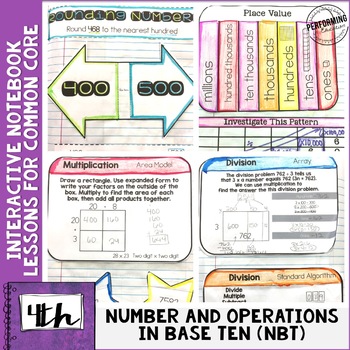 Preview of Interactive Math Notebook 4th Grade Numbers & Operations in Base Ten NBT
