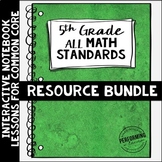 Math Interactive Notebook 5th Grade Bundle Common Core Standards ENTIRE YEAR