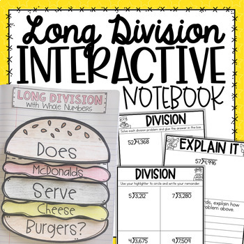 Preview of Long Division Does McDonalds Serve Burgers Interactive Notebook