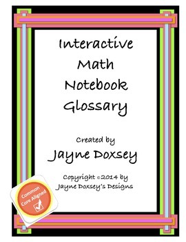 Preview of Interactive Math Notebook Glossary