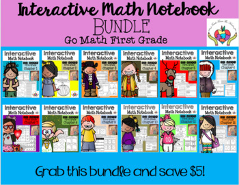 Preview of Interactive Math Notebook Go Math First Grade BUNDLE (Ch. 1-12)