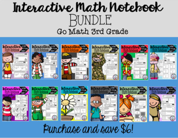 Preview of Interactive Math Notebook Go Math Third Grade BUNDLE 