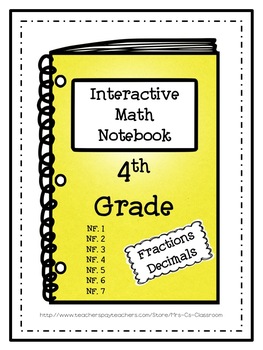 Preview of Interactive Math Notebook / Journal - 4th Grade - (Fractions / Decimals)