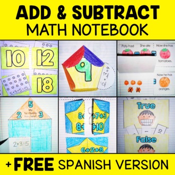 Preview of Addition and Subtraction Math Interactive Notebook + FREE Spanish