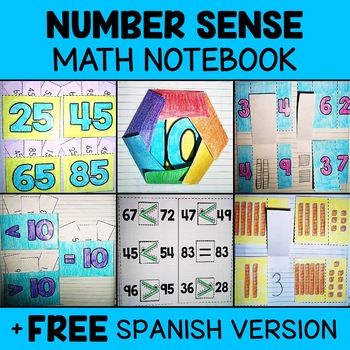 Preview of Number Sense Math Interactive Notebook Activities + FREE Spanish