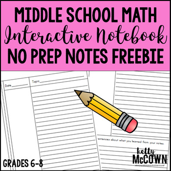 Interactive Math Notebook: NO PREP Notes FREEBIE