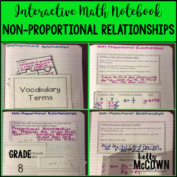 Interactive Math Notebook: Non-Proportional Relationships 
