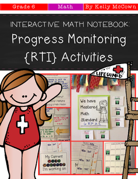 Preview of Interactive Math Notebook: Progress Monitoring RTI Activities {Grade 6}