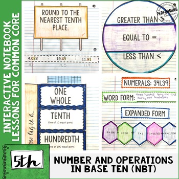 Preview of Interactive Math Notebook Common Core Aligned 5th Grade ALL NBT Standards