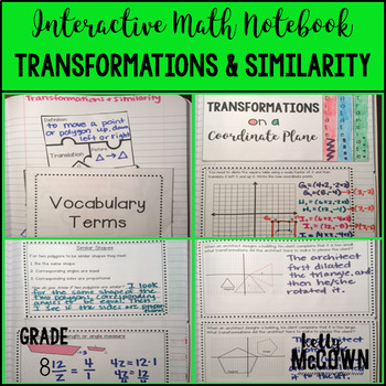Preview of Interactive Math Notebook: Transformations & Similarity {Grade 8}