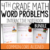 Interactive Math Notebook: 4th Grade Word Problems BUNDLE 