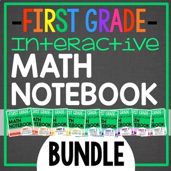 Preview of Interactive Math Notebook for 1st grade {BUNDLE: Daily entries for a YEAR}