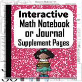 Interactive Math Notebook or Journal Supplement Pages