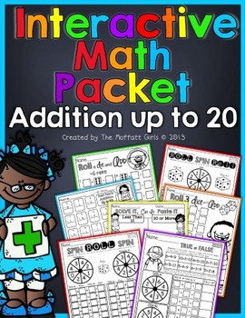 Preview of Interactive Math Packet (Addition up to 20)!