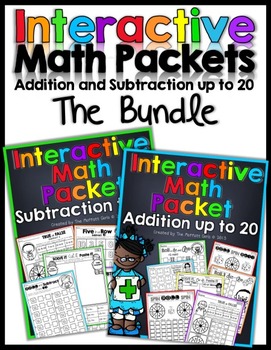 Preview of Interactive Math Packet -The Bundle  (Addition and Subtraction up to 20)