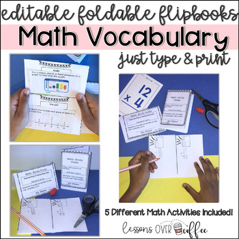 Preview of Interactive Math Vocabulary Practice: Editable Foldable Flipbook